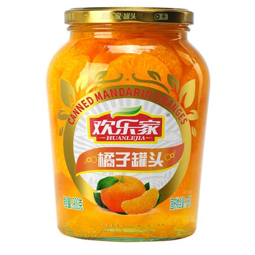 欢乐家糖水桔子橘子罐头900g 新鲜水果罐头 休闲零食 方便速食(新老