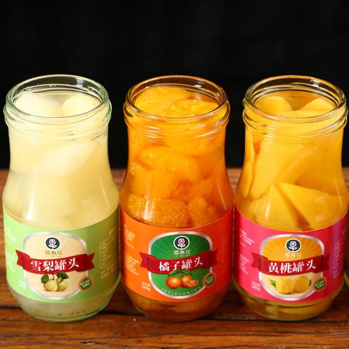 黄桃罐头新鲜混合装即食橘子玻璃瓶